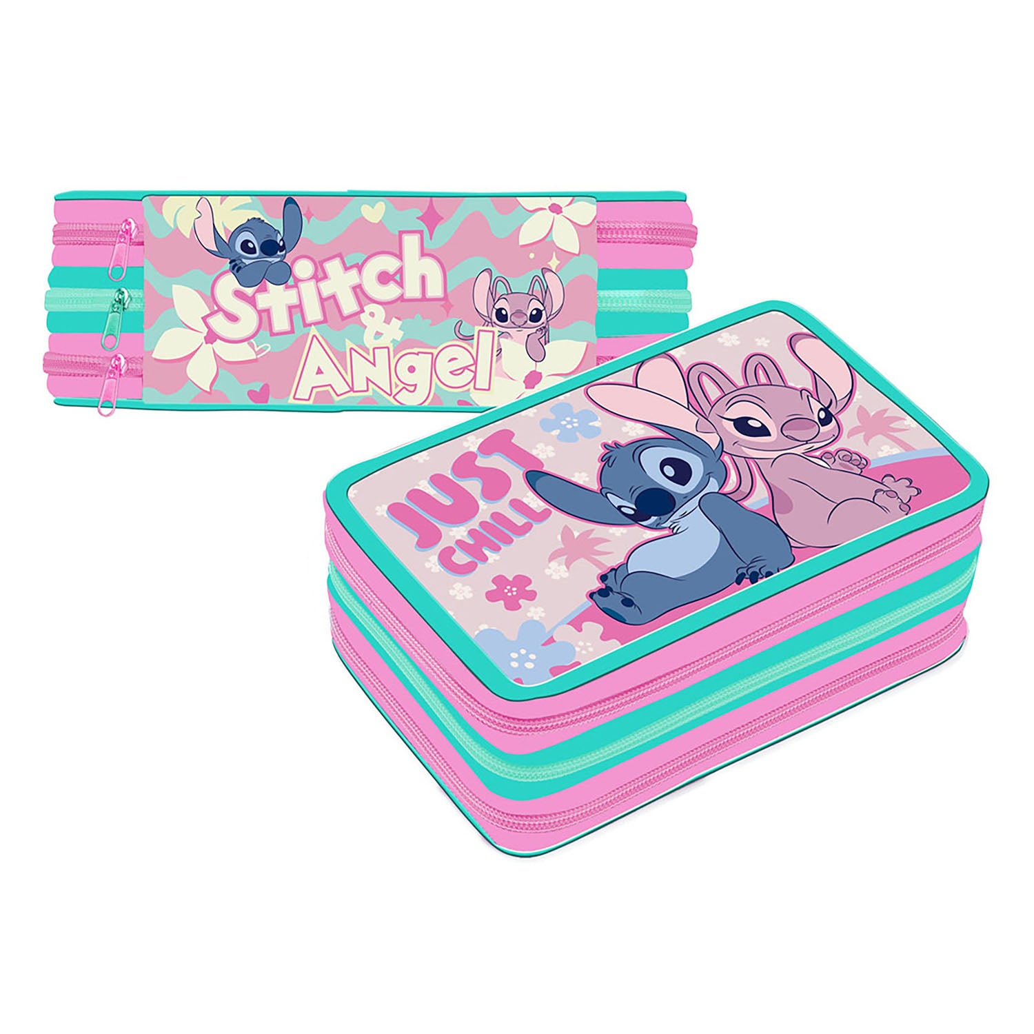 FUTURA - Astuccio 3 Zip Disney Stitch Girl Premium